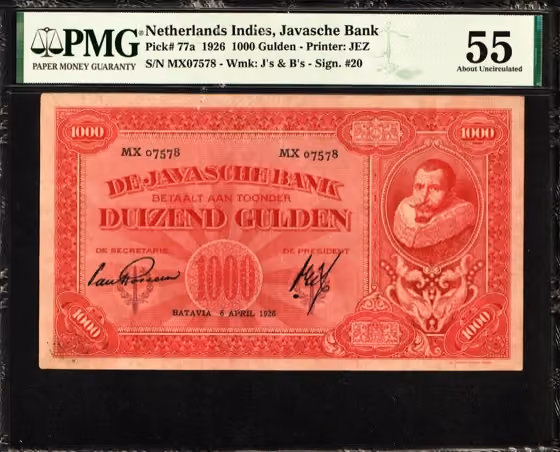 1000 Gulden 1926, kavel 201 uit Papiergeldveiling 4 van Schulman