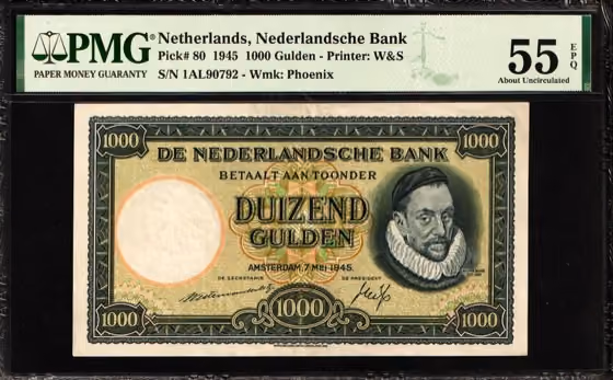 1000 gulden type 1945, kavel 187 uit Papiergeldveiling 4 van Schulman