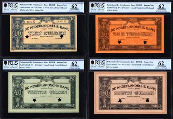 Set Reservebiljetten (4), kavel 323 uit Papiergeldveiling 5 van Schulman