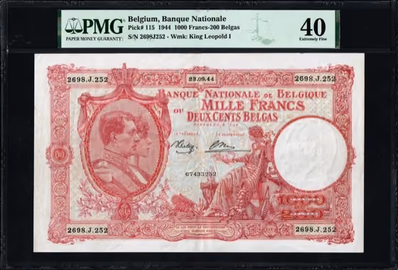 1000 Francs 1944, kavel 26 uit Papiergeldveiling 5 van Schulman