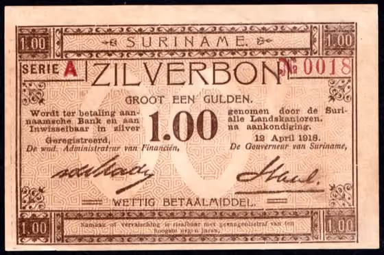 1 Gulden Zilverbon 1918, lot 805 from Schulman Papiergeldveiling 8