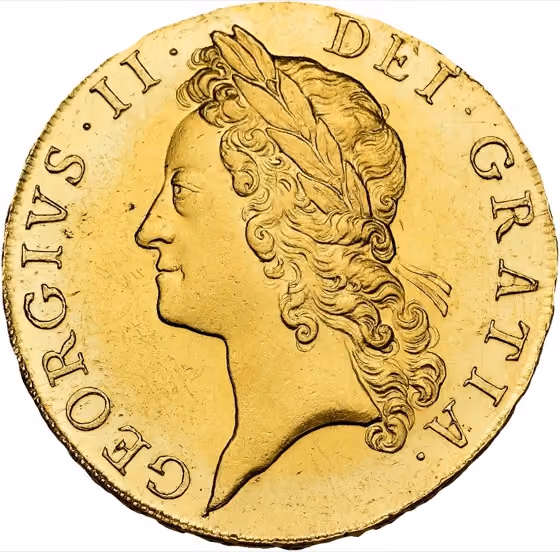 5 Guineas 1741, lot 677 from Schulman Veiling 391
