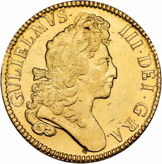 5 Guineas 1699, lot 676 from Schulman Veiling 391