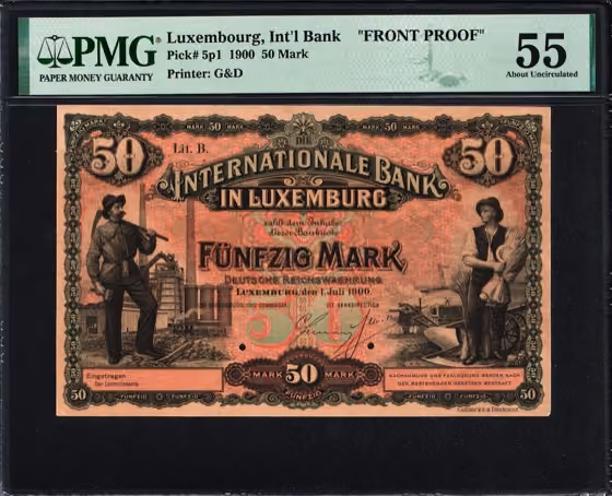 50 Mark FRONT PROOF 1900, kavel 259 uit Papiergeldveiling 7 van Schulman