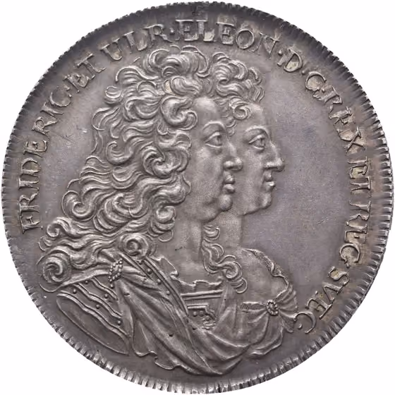 2 Riksdaler 1727, lot 334 from Schulman Veiling 386