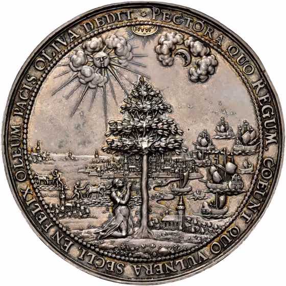 MEDAL - Sweden's peace with Johan Casimir of Poland and its allies, the emperor of Germany and elector of Brandenburg, at Oliva monastery Ma, kavel 2159 uit Veiling 382 van Schulman