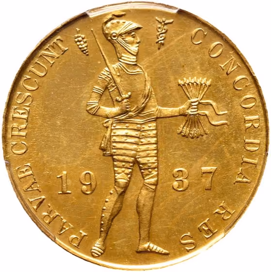 Gouden dukaat 1937, kavel 1411 uit Veiling 381 van Schulman