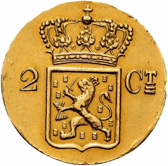 Gouden afslag 2 Cent 1816, kavel 1059 uit Veiling 378 van Schulman
