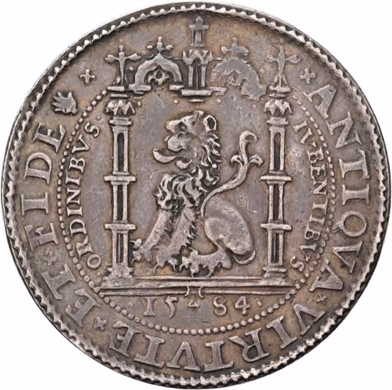 Piedfort daldre commemoratif 1584, kavel 496 uit Veiling 373 van Schulman