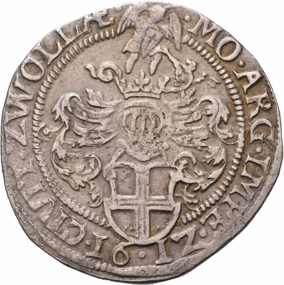 1/2 Gehelmde rijksdaalder of 1/2 arendrijksdaalder 1612, kavel 1855 uit Veiling 371 van Schulman