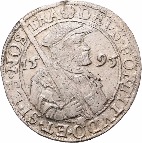 West-Friese rijksdaalder 1595, kavel 1561 uit Veiling 371 van Schulman