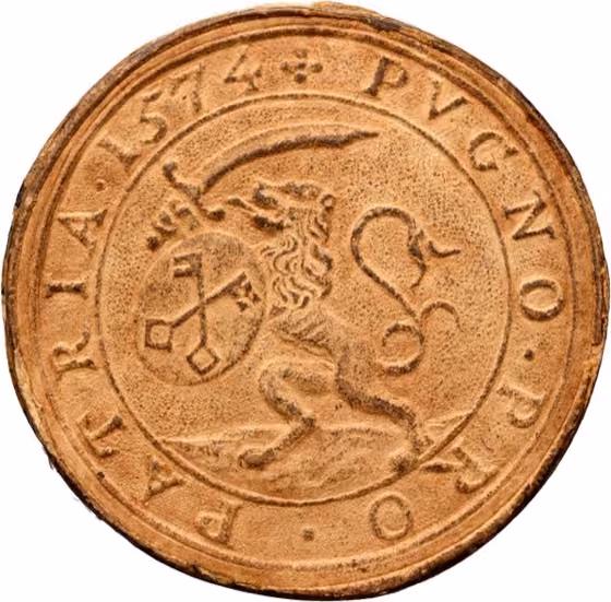28 Stuiver in papier 1574, lot 340 from Schulman Veiling 367