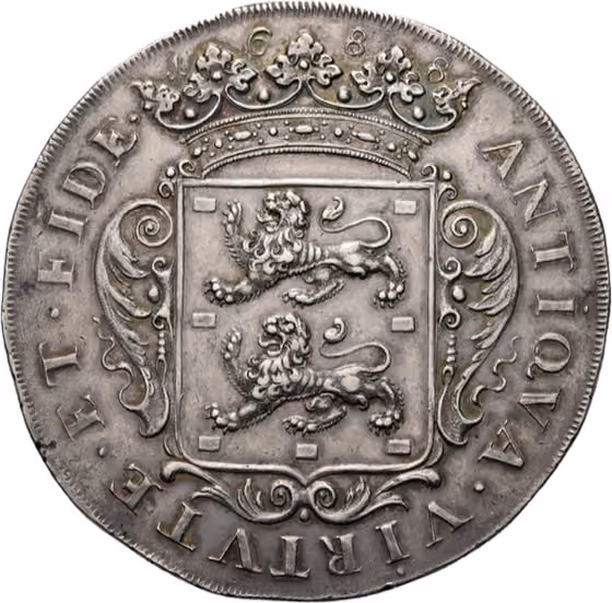 3 Voudige koggerdaalder of landdagpenning 1688, kavel 512 uit Veiling 358 van Schulman
