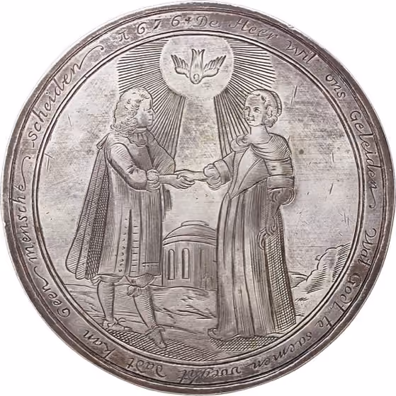 Huwelijkspenning. 1676, kavel 1273 uit Veiling 356 van Schulman