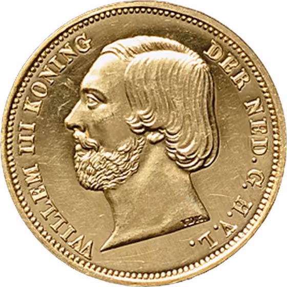Enkele Willem of 10 gulden 1850, kavel 215 uit Veiling 355 van Schulman