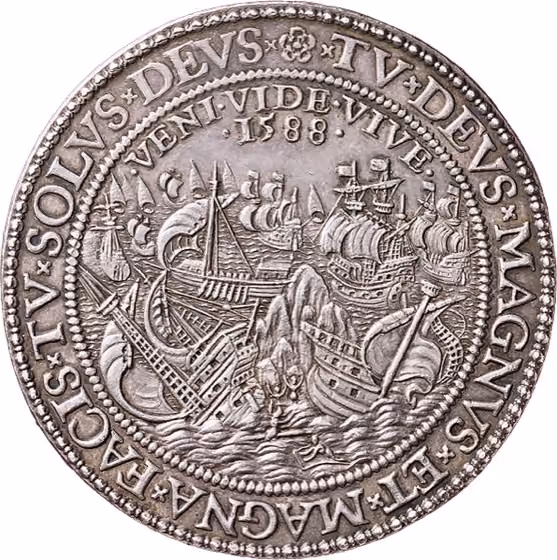 Vernietiging van de Spaanse Armada 1588, lot 1074 from Schulman Veiling 354