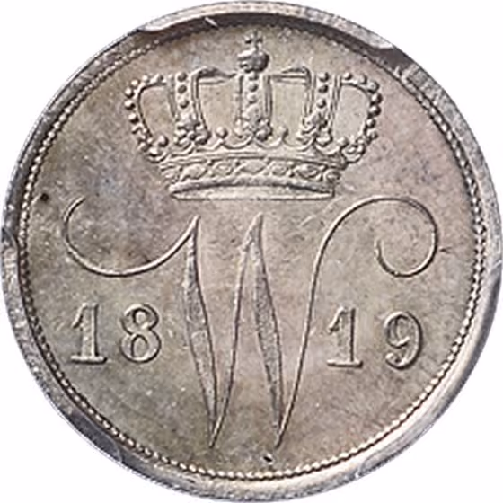 10 Cent of dubbeltje 1819, kavel 460 uit Veiling 353 van Schulman