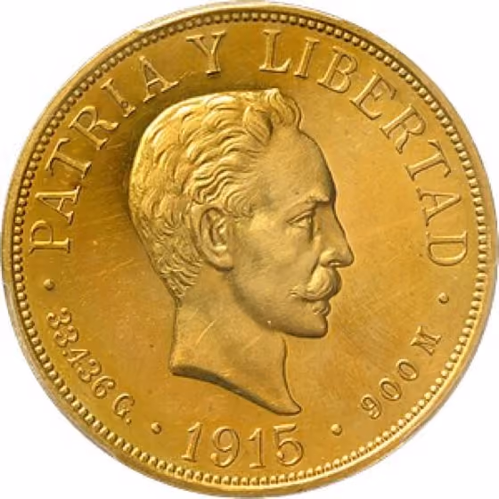 20 Pesos 1915, kavel 830 uit Veiling 352 van Schulman