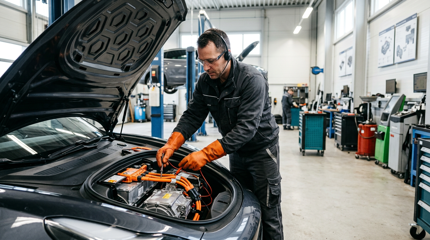Technicien CDVA sur véhicule électrique ou hybride