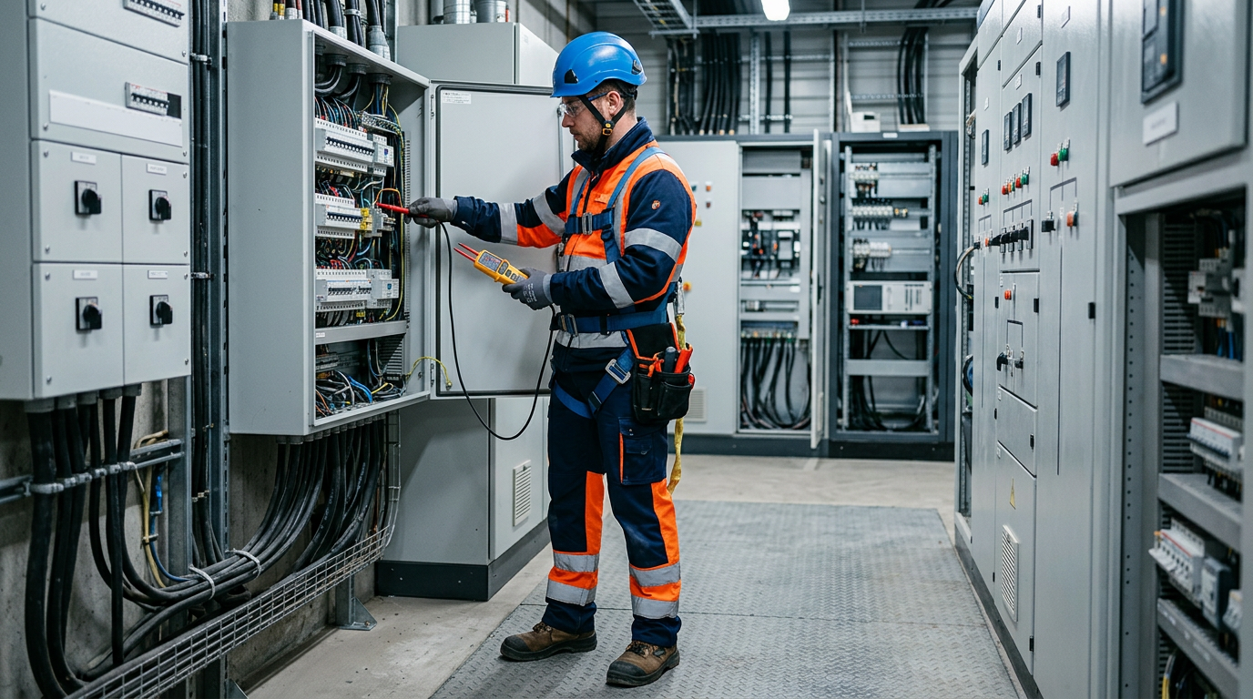 Technicien CDVA lors d’une mise en situation électrique