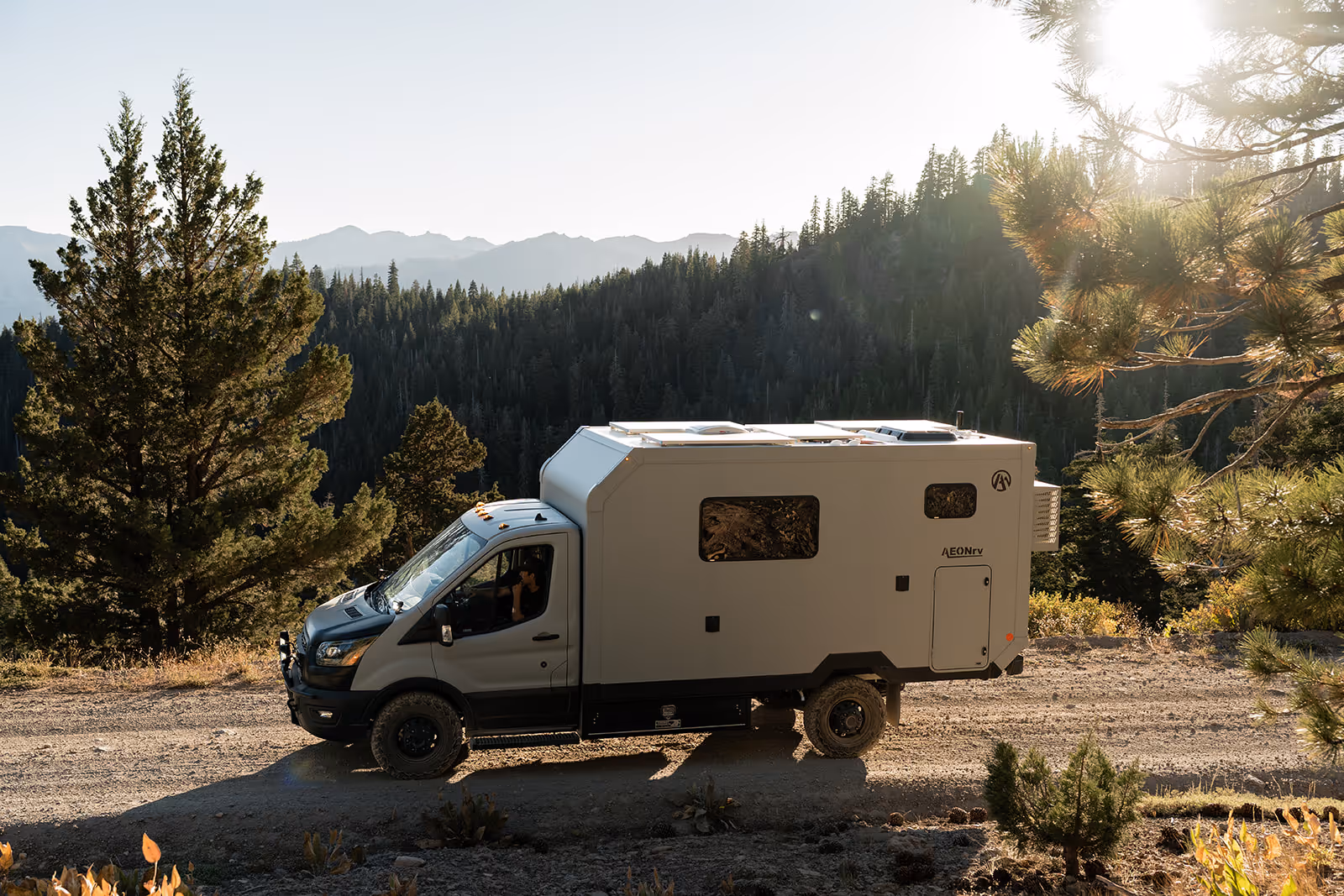 The AEONrv EXT in profile at golden hour