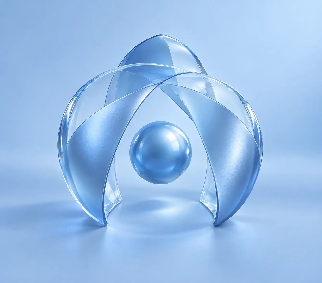 Blue sculptural illustration for Military & Defence