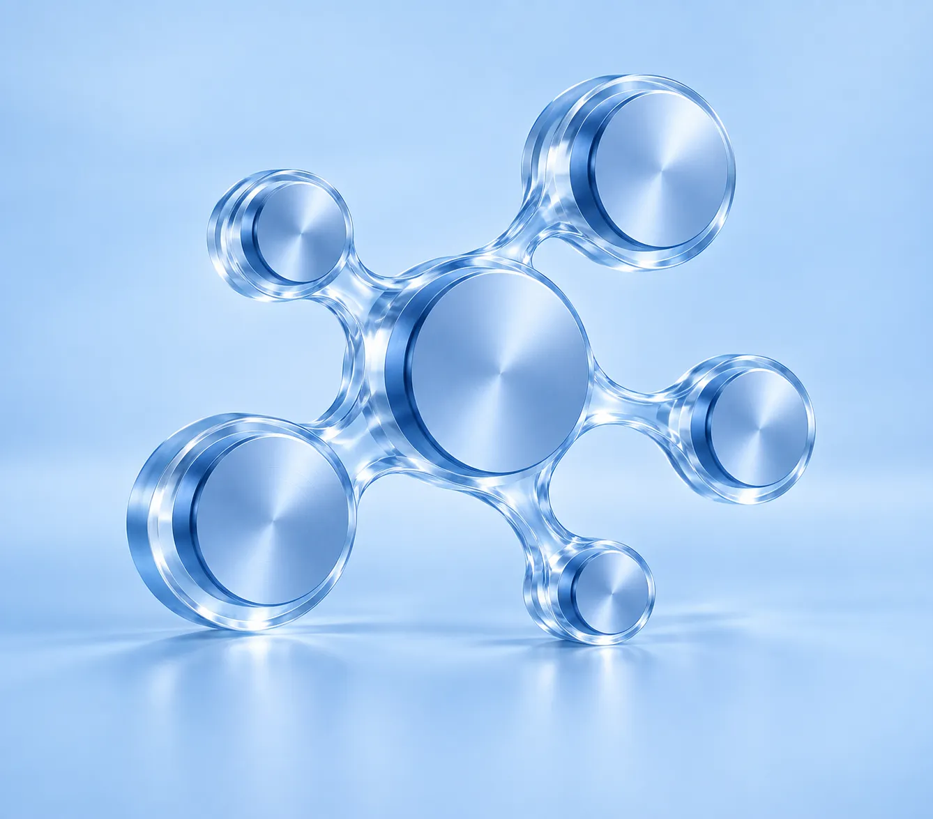 Blue sculptural illustration for IoT & Sensor Technology