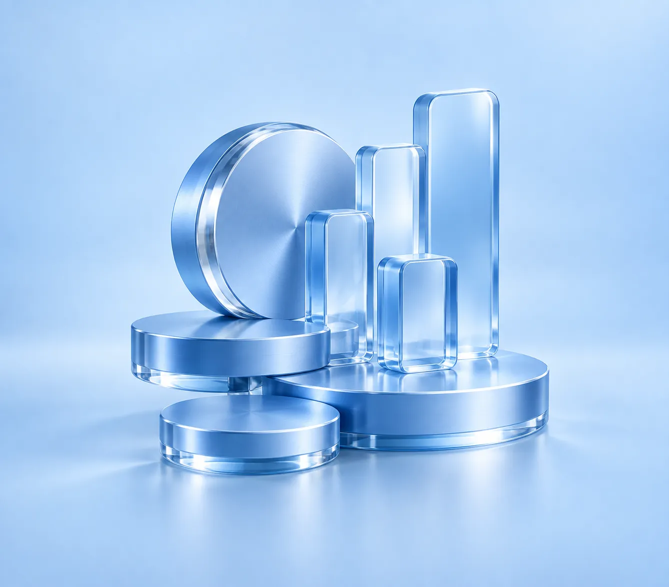 Abstract blue illustration of balanced financial information