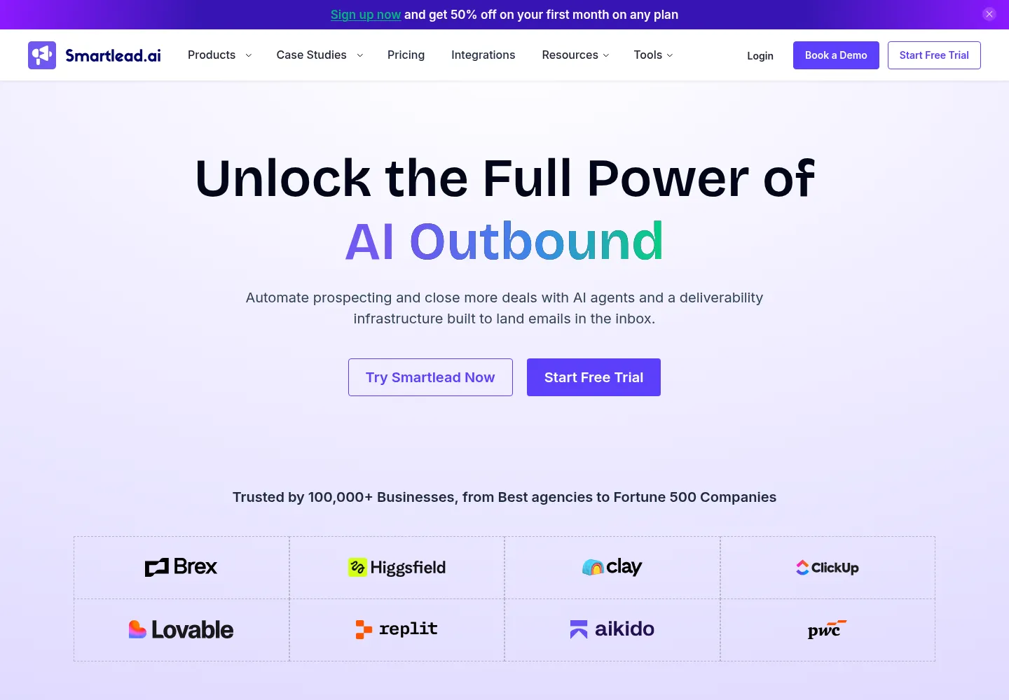Smartlead official website preview
