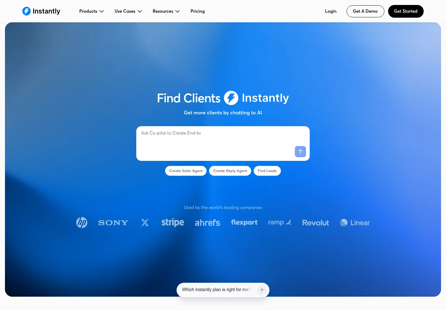 Instantly official website preview