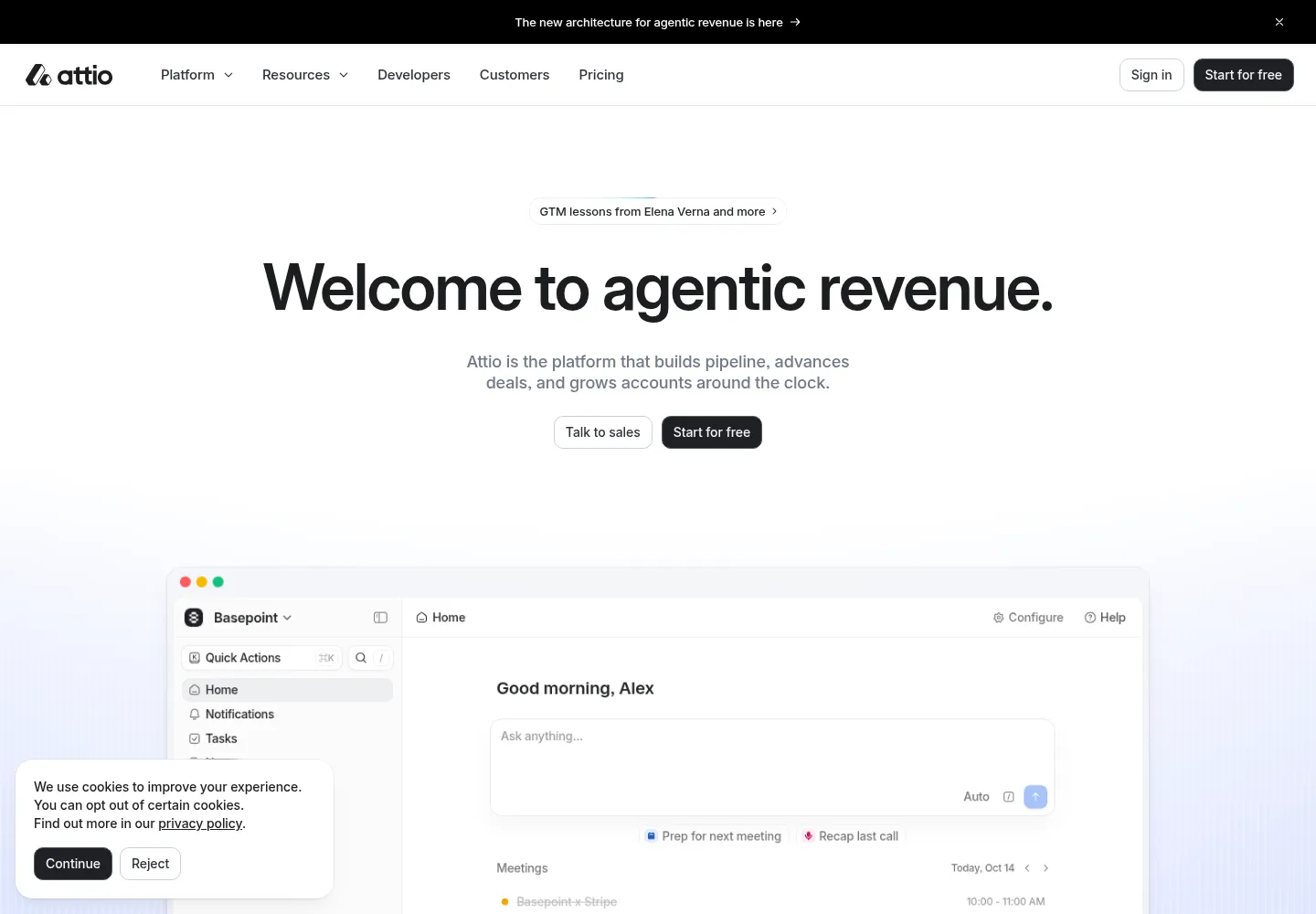 Attio official website preview