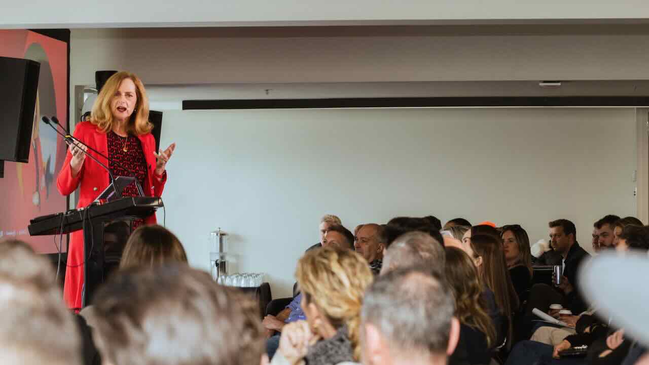 Naomi Simson keynote speaker on stage