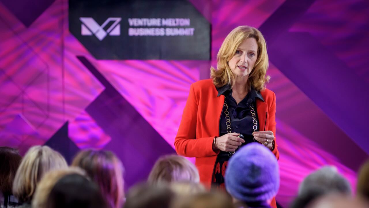 Naomi Simson keynoting the Venture Melton Business Summit, Windmill Gardens, June 2019
