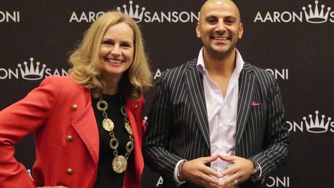 Naomi Simson with Aaron Sansoni at the Entrepreneurs Summit Melbourne