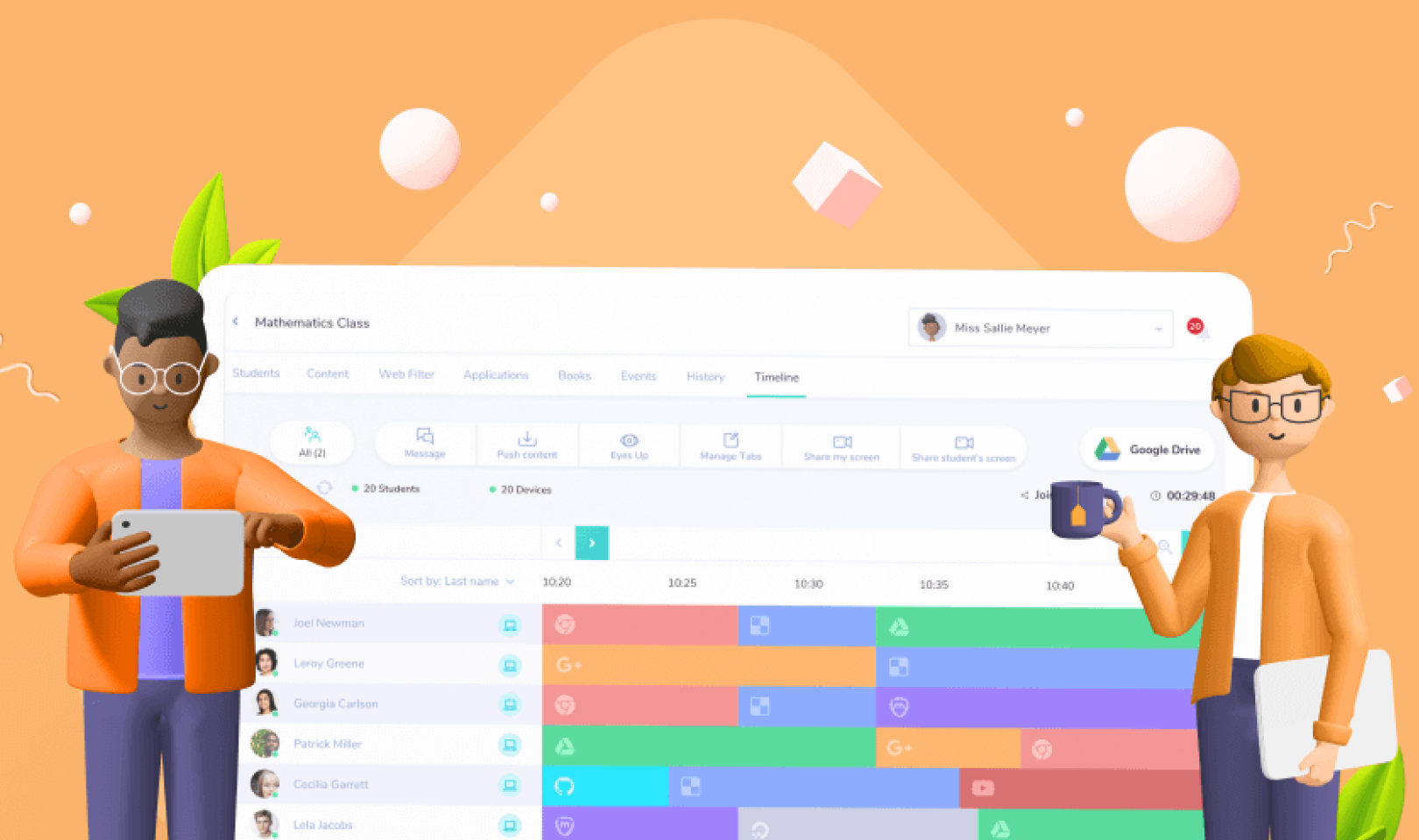 El Ayudante del Profesor en Clase: Línea de Tiempo de sus Alumnos