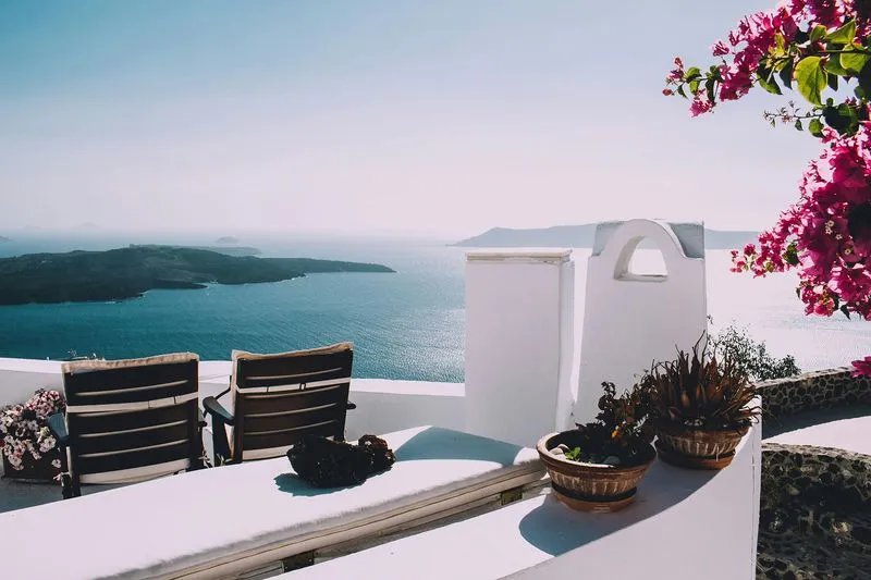 Guest's vacation rental terrace with ocean view