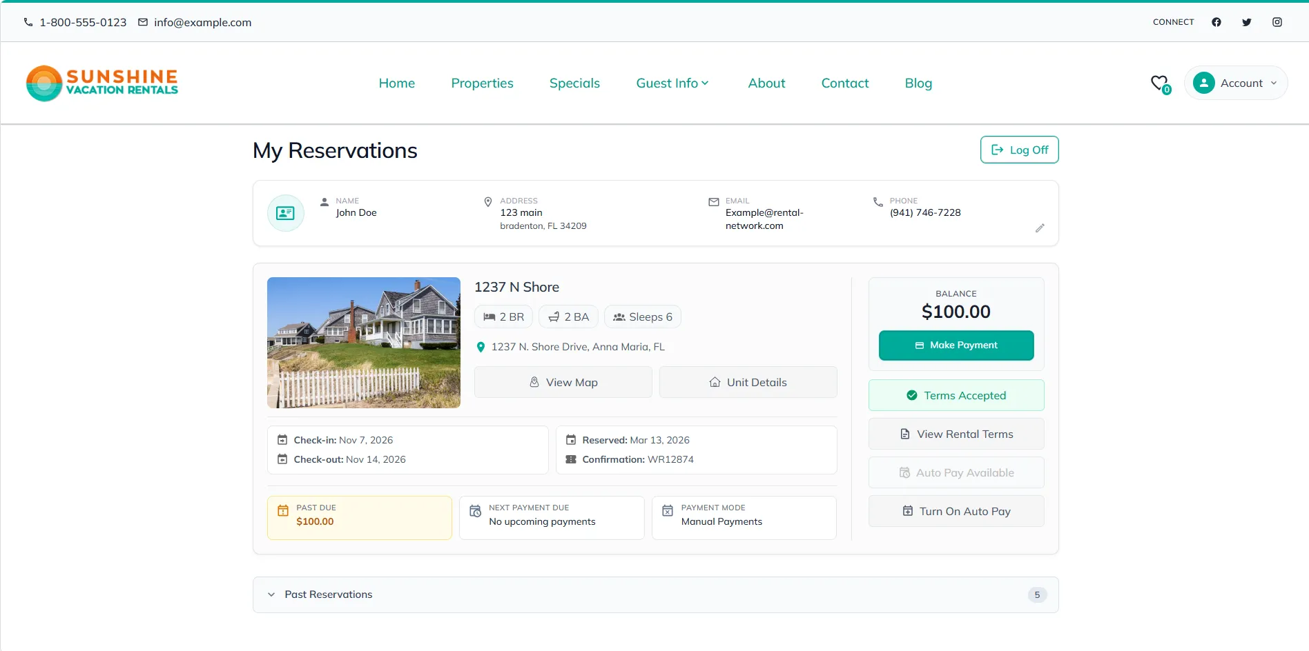 RNS-hosted website guest portal page