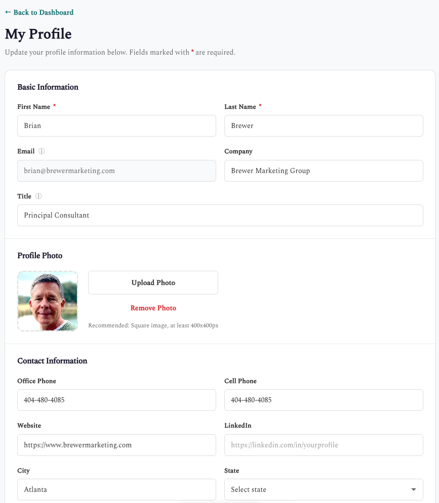 Profile - Basic Information