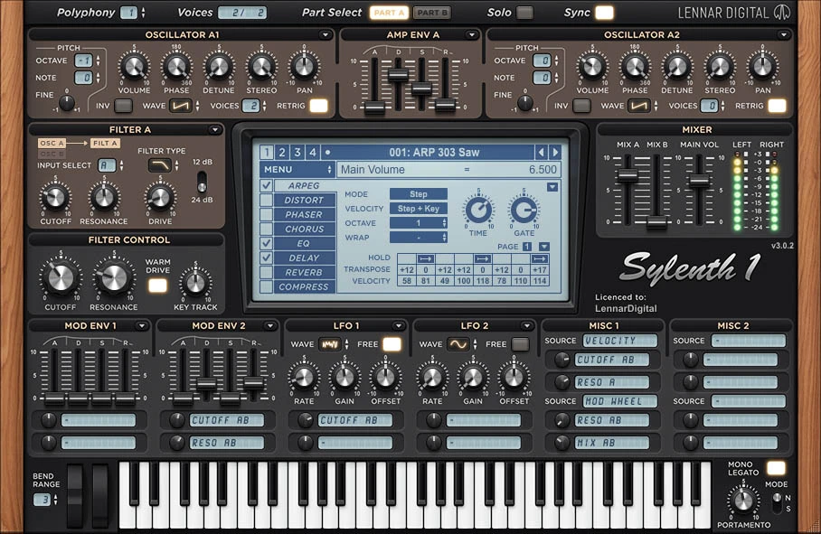 LennarDigital Sylenth1 virtual analog synthesizer interface