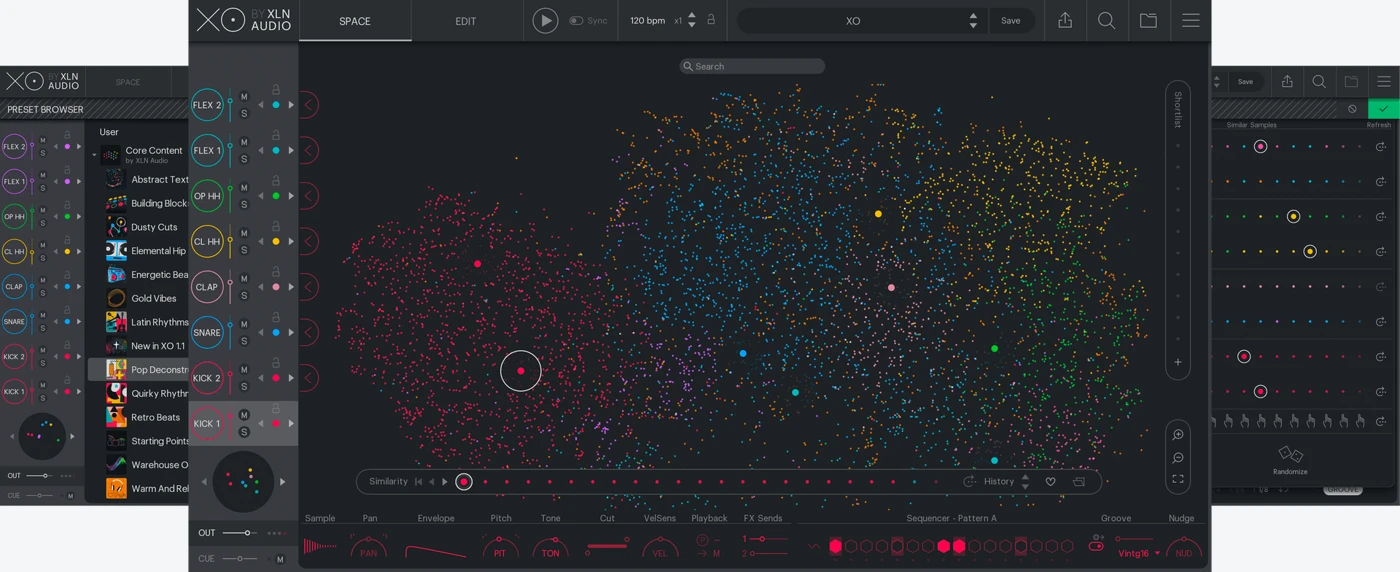 Algonaut Atlas 2 and XLN Audio XO compared as visual drum sample browsers