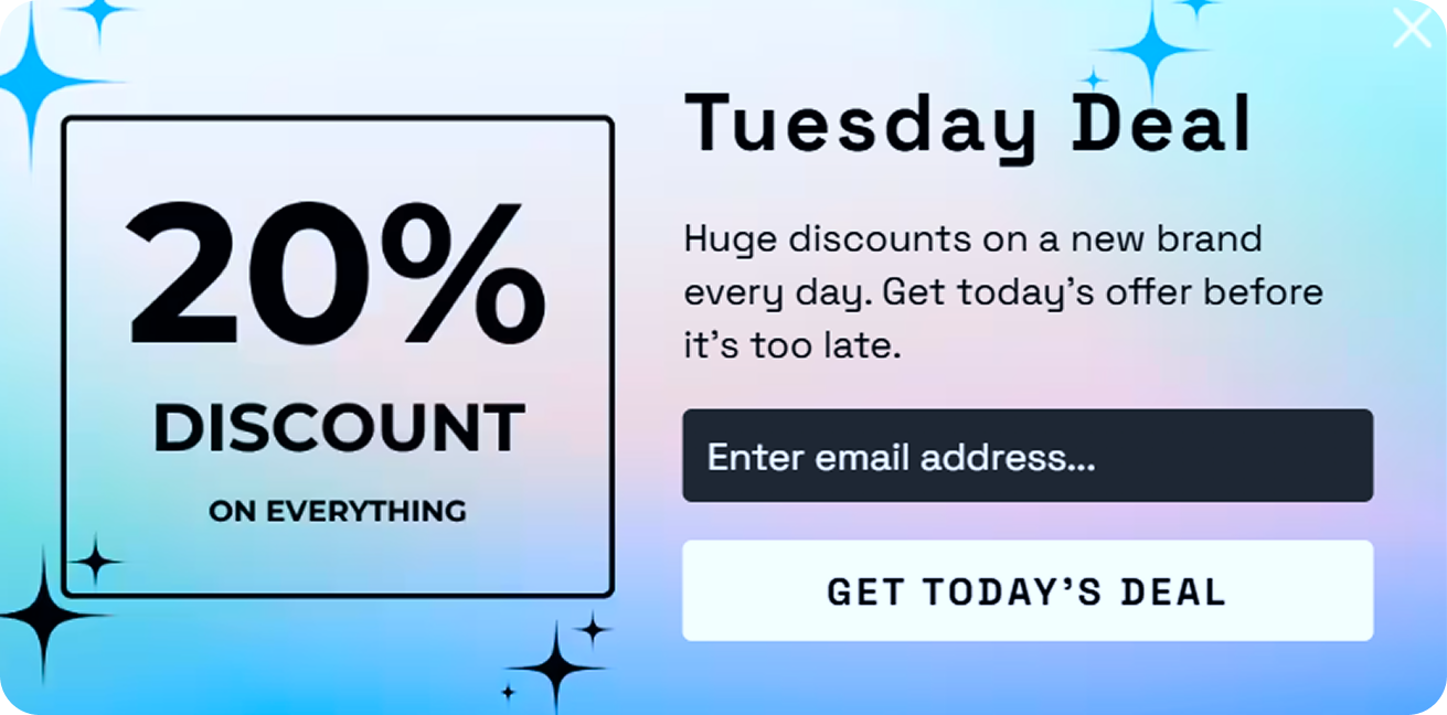 Daily Offers popup