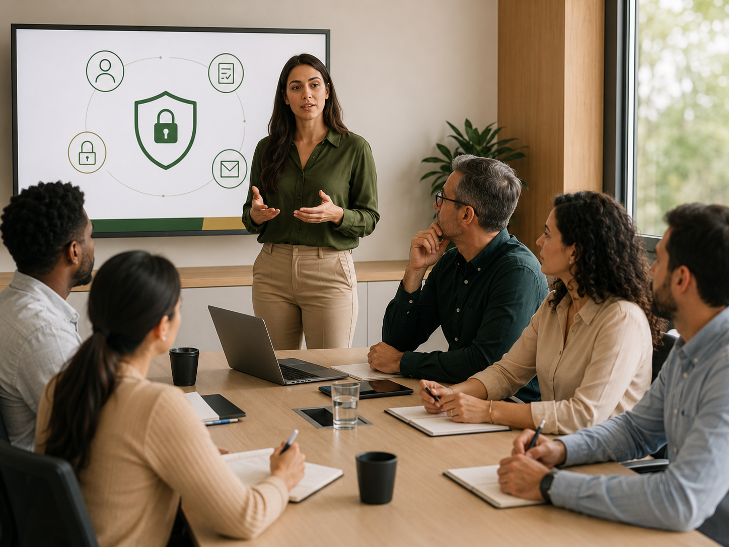 Profissionais participando de treinamento corporativo sobre privacidade e proteção de dados