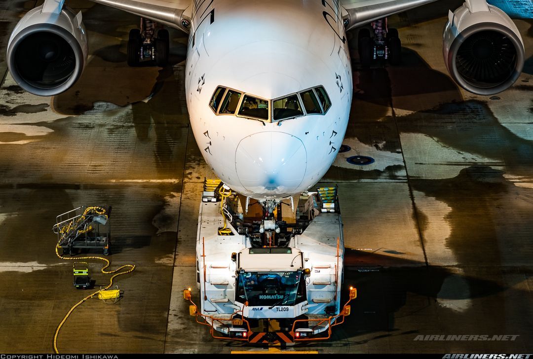 Parked commercial aircraft