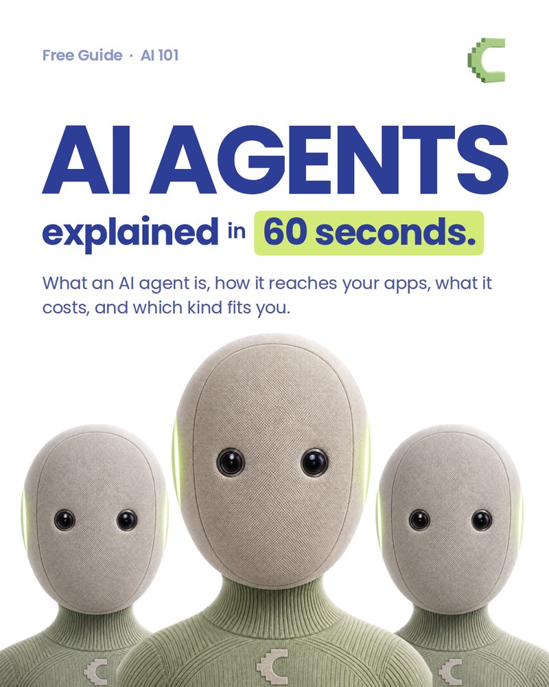AI 101 free guide cover: AI agents explained in 60 seconds