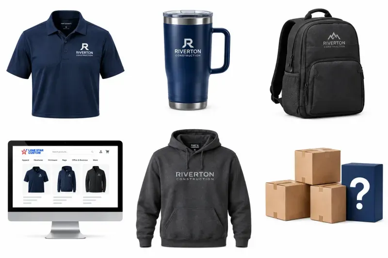 LS Custom product concept with branded apparel and merchandise