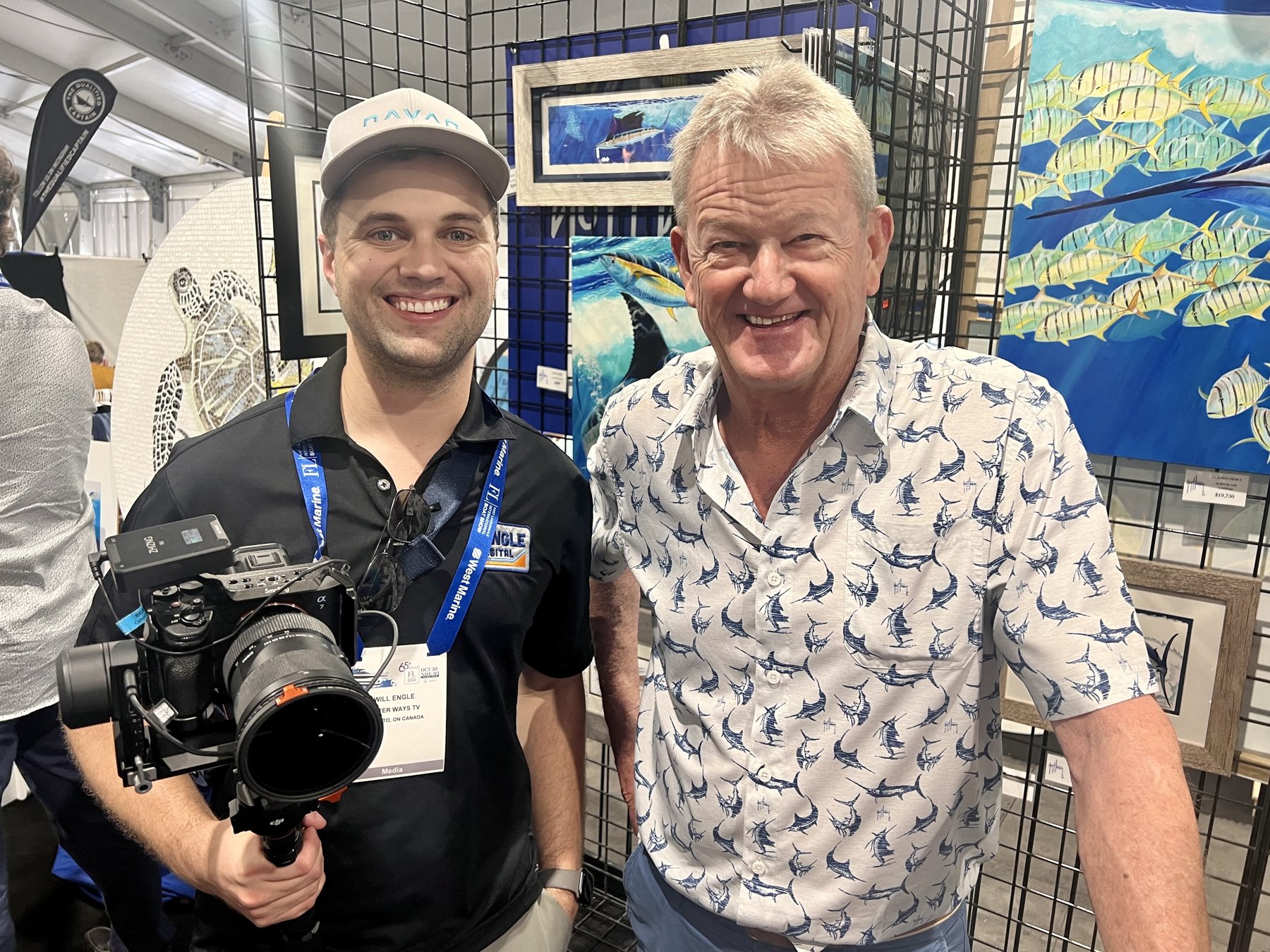 A moment together during a boat show production