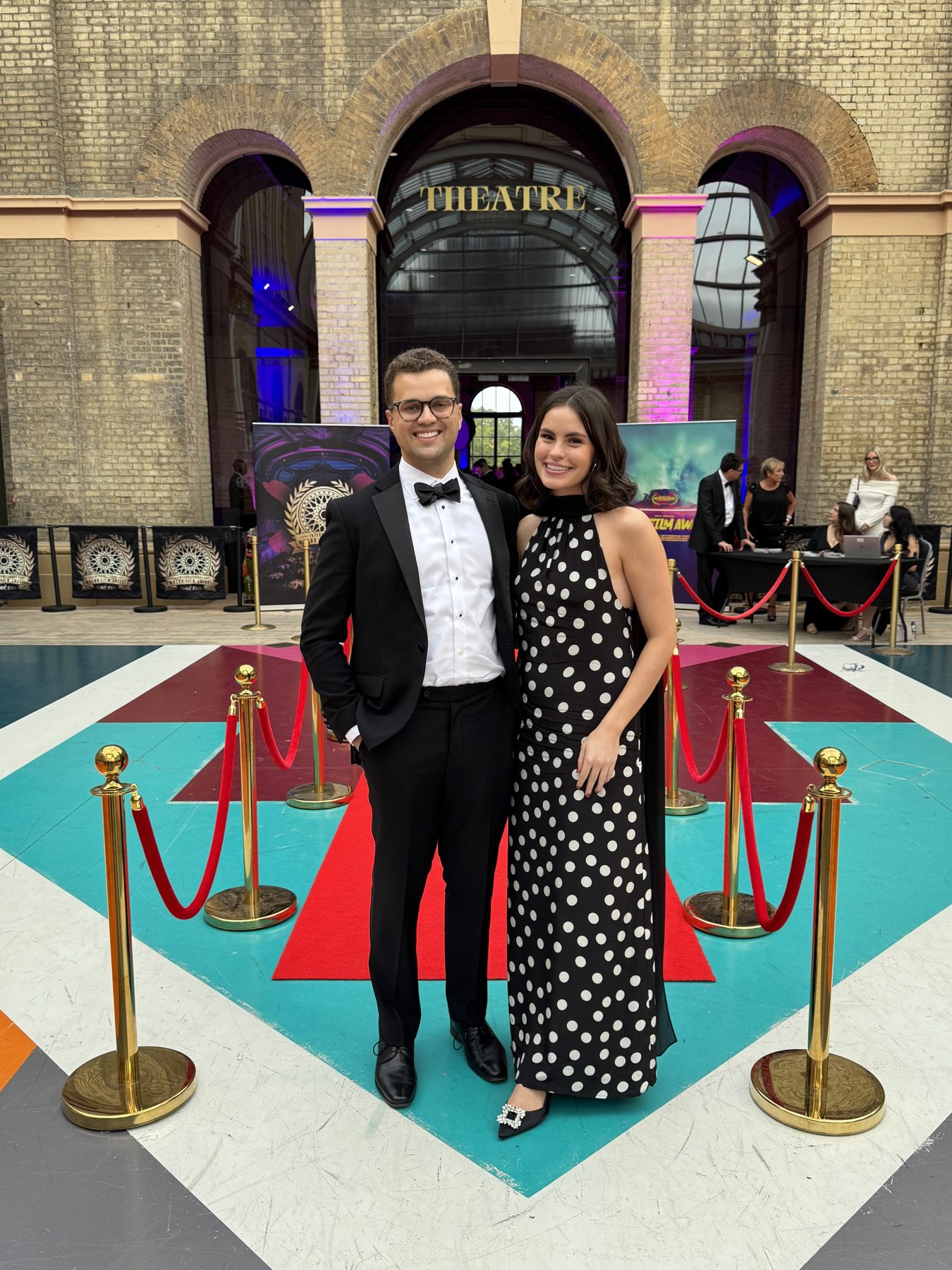 A moment on the red carpet outside the theatre
