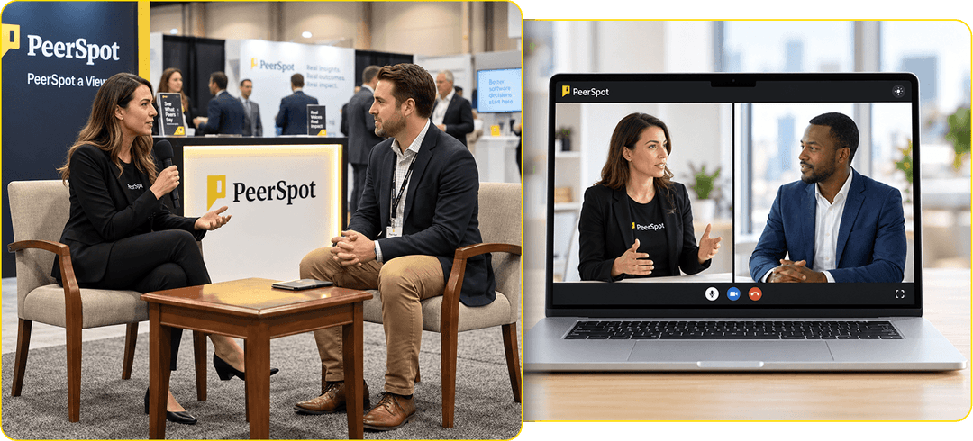 PeerSpot onsite customer interview at a trade show