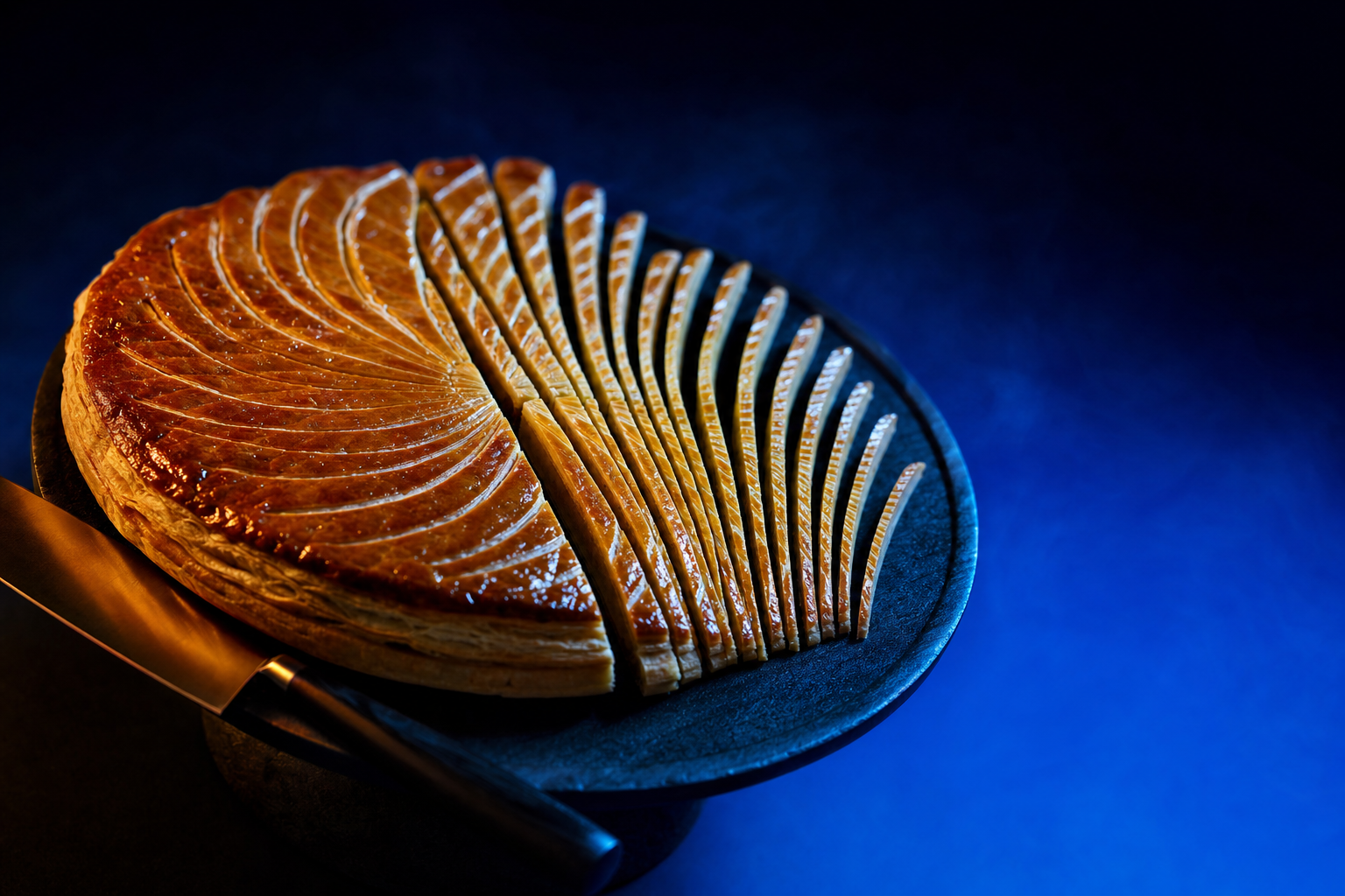 A pastry sliced into progressively thinner pieces, representing equity dilution across funding rounds
