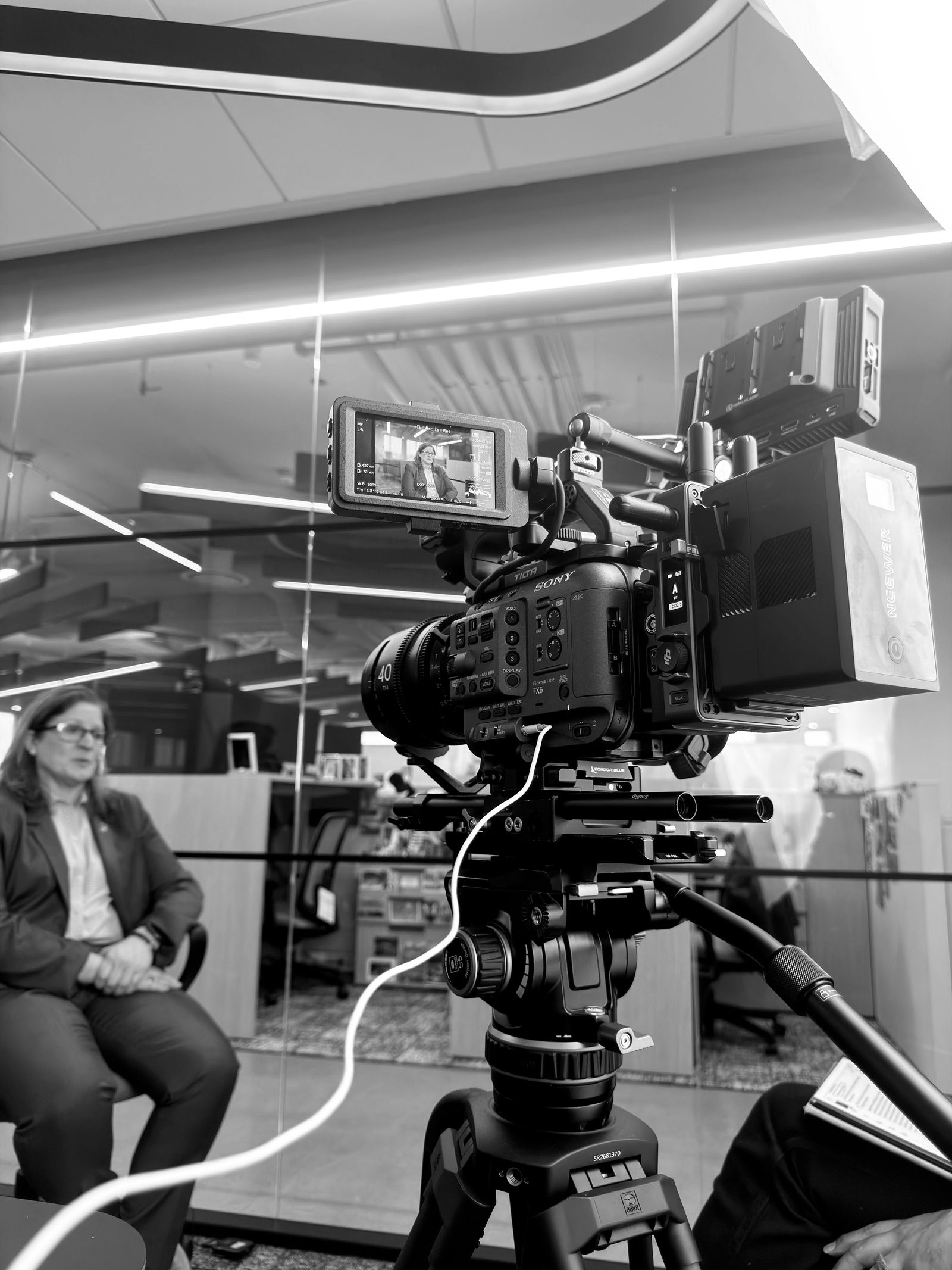 On-location office interview on a Sony FX6, filmed by Uncharted Media